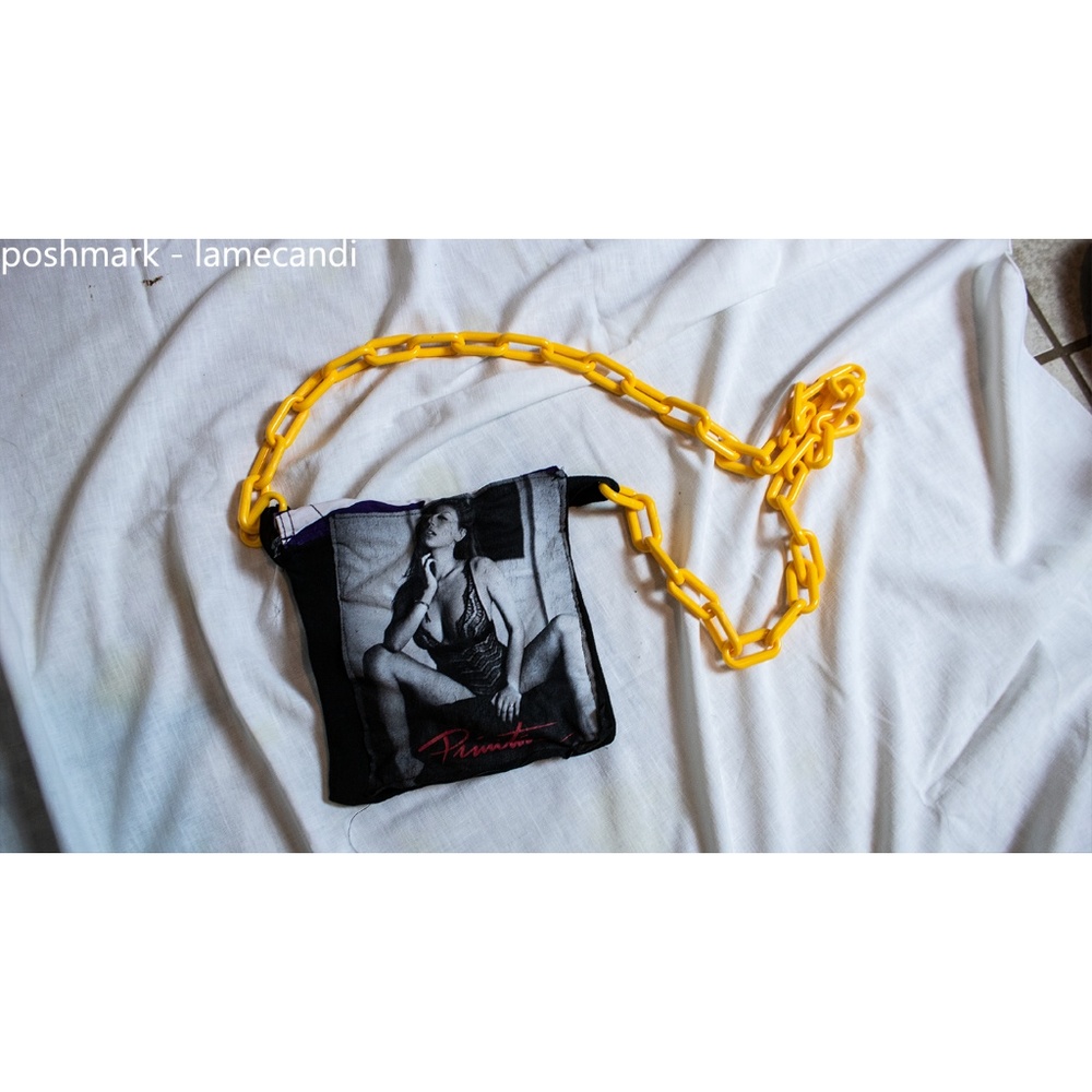 Custom Primitive Handbag Purple Camo Back Yellow